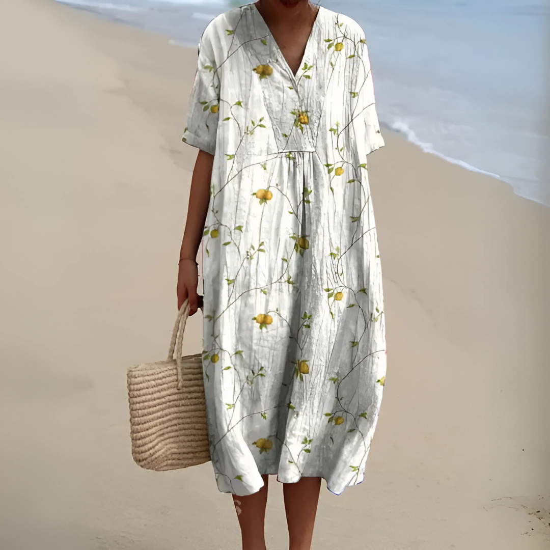 NOUVEAU RICHE Sommerkleid Blumenmuster Weit Geschnitten Leichtes Material Blume 8