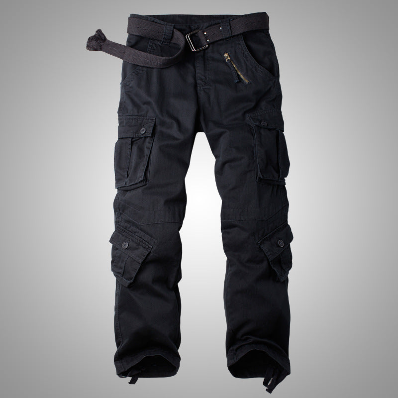 NOUVEAU RICHE Militärische Baggy Hosen Mit 8 Taschen Cargo Hosen Aus 100 Prozent Baumwolle Robuste Und Wasserabweisende Multifunktionale Hosen Für Herren Mit Lockere Passform Und Gerade Beine Schwarz