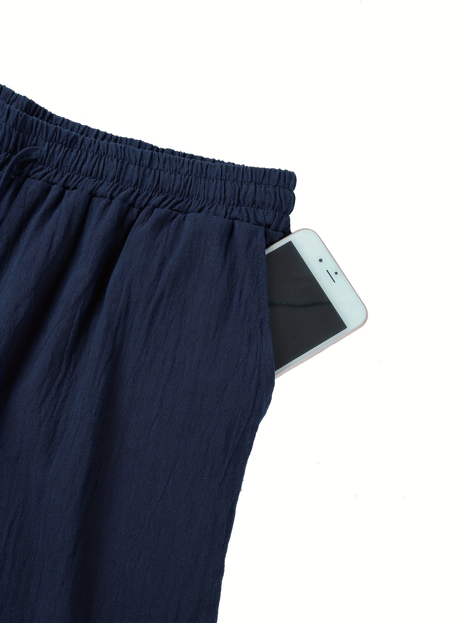 NOUVEAU RICHE Leinenhose Herren Elastischer Bund Lockere Atmungsaktiv