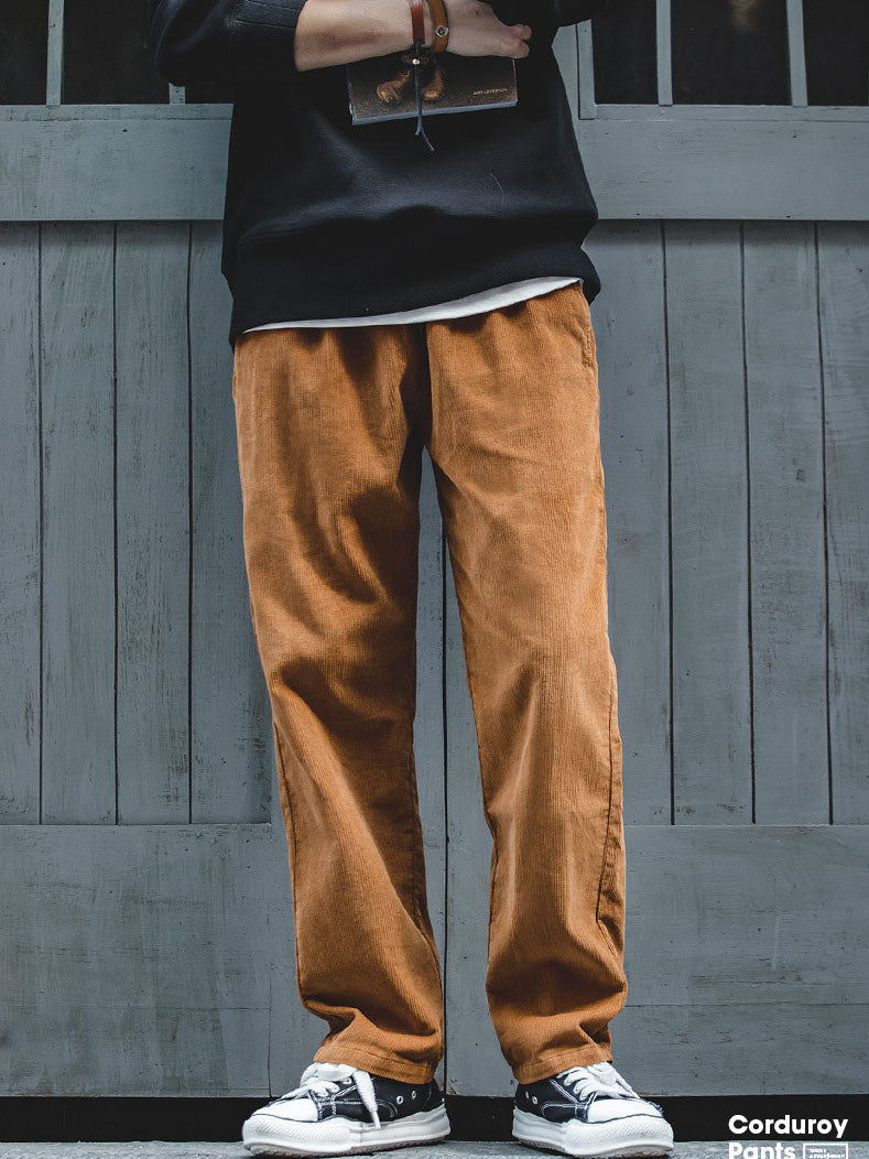 NOUVEAU RICHE Herren Corduroy Weite Beinhosen Aus 100 Prozent Baumwollcord Mit Entspanntem Schnitt Und Vintage Inspiriertem Look Amber