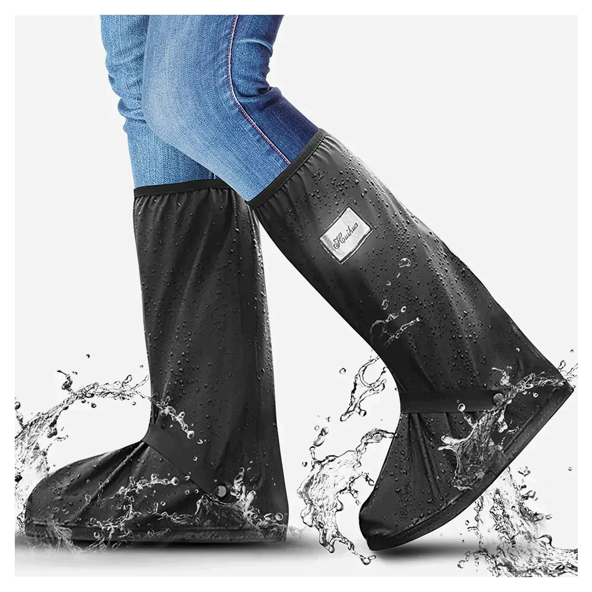 NOUVEAU RICHE Wasserdichte Schuhüberzieher für Regen & Matsch – Wiederverwendbare rutschfeste Überschuhe, faltbar, für Sneaker & Stiefel, S–2XL