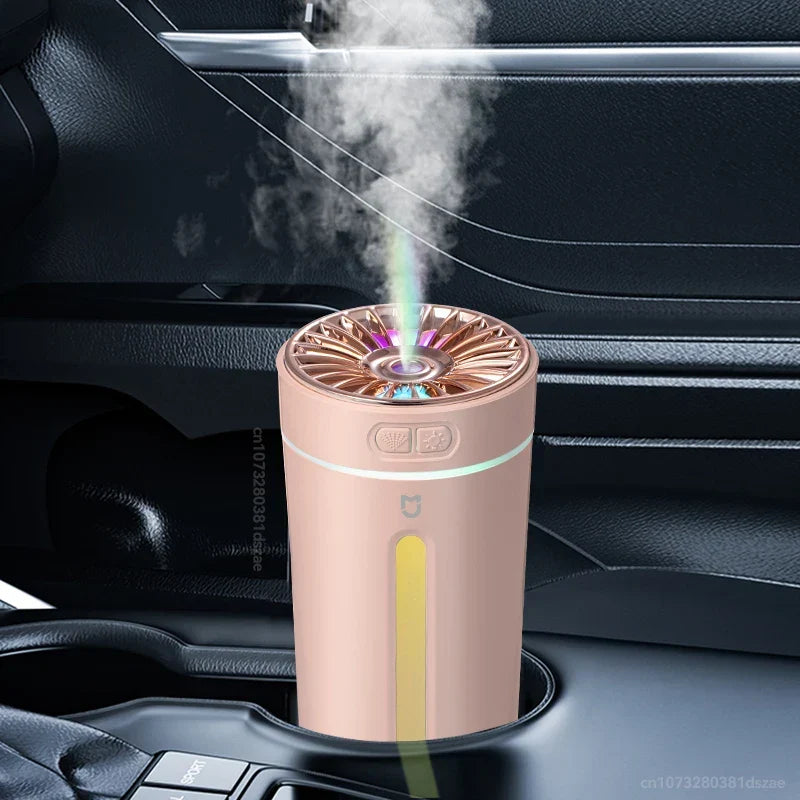 NOUVEAU RICHE USB Luftbefeuchter flüsterleise unter 36 dB – Säulen Aroma Diffuser für Zuhause, Büro & Auto – Weiss, Schwarz & Rosa Rosa
