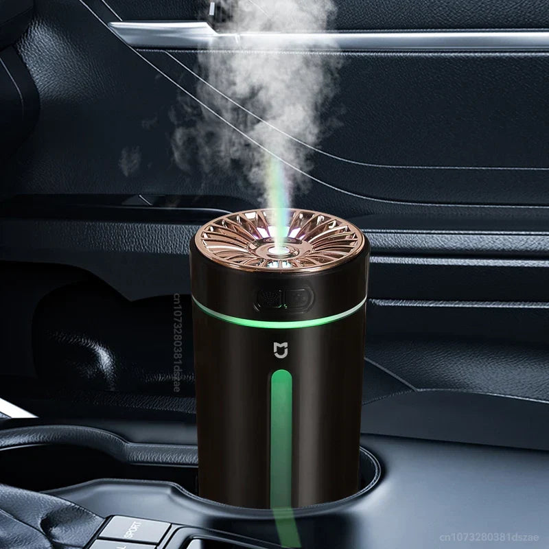 NOUVEAU RICHE USB Luftbefeuchter flüsterleise unter 36 dB – Säulen Aroma Diffuser für Zuhause, Büro & Auto – Weiss, Schwarz & Rosa Schwarz
