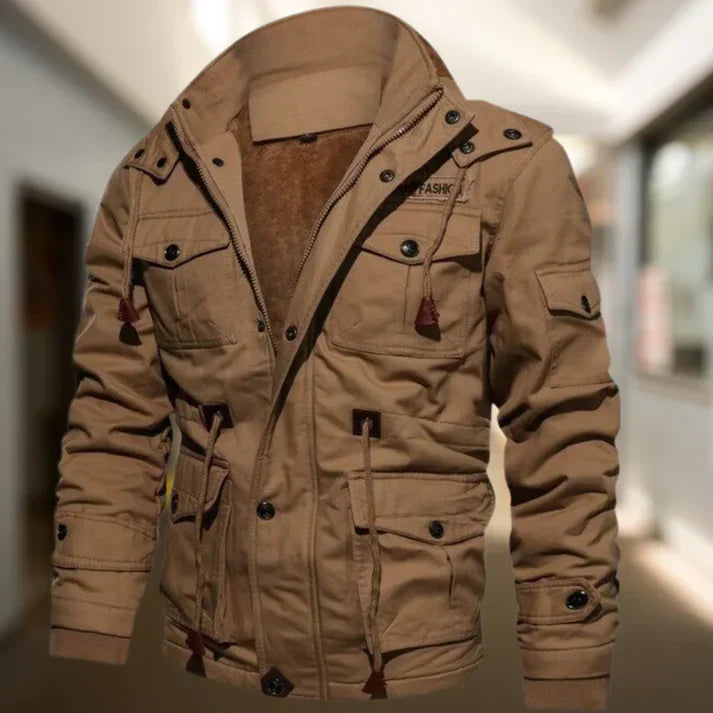 NOUVEAU RICHE Herren Jacke mit weichem Futter für Alltag und Stadt Braun