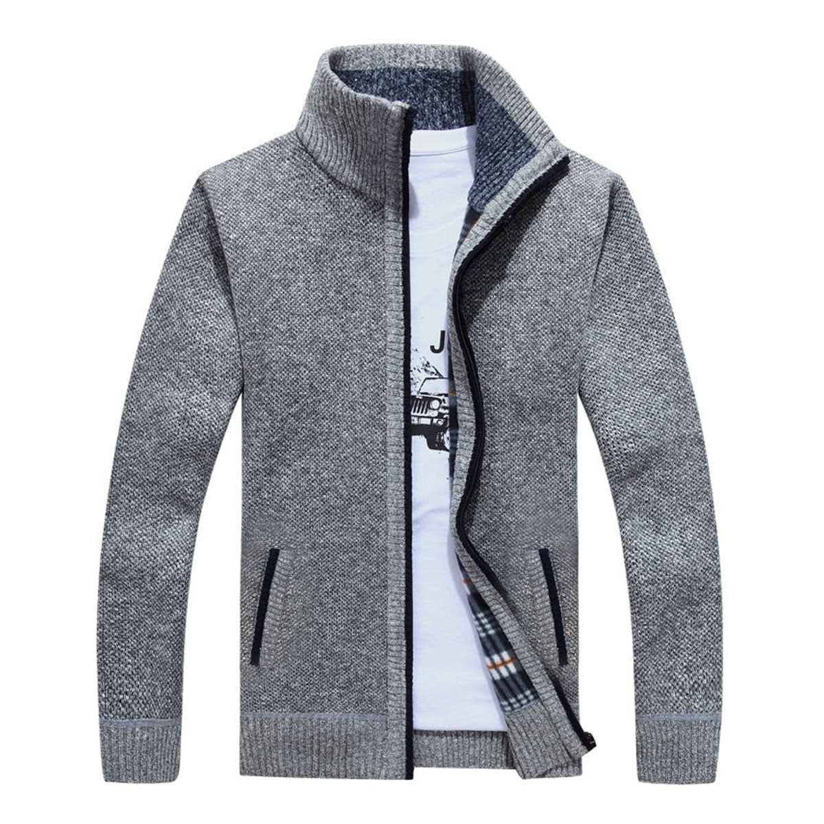 NOUVEAU RICHE Fleeceweste Superdicke Wärmend Winter Alltagslook Stil Hellgrau