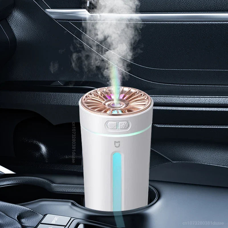 NOUVEAU RICHE USB Luftbefeuchter flüsterleise unter 36 dB – Säulen Aroma Diffuser für Zuhause, Büro & Auto – Weiss, Schwarz & Rosa