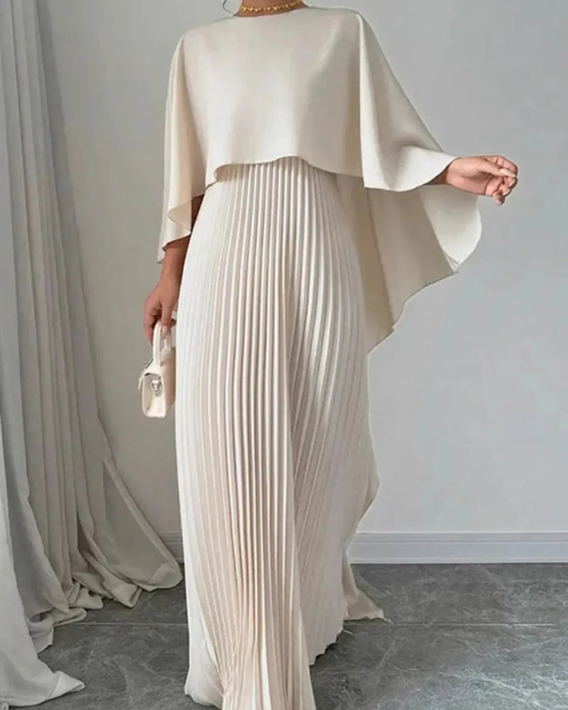NOUVEAU RICHE Damen Abendkleid – Hoher Kragen & Elegante Faltenstruktur