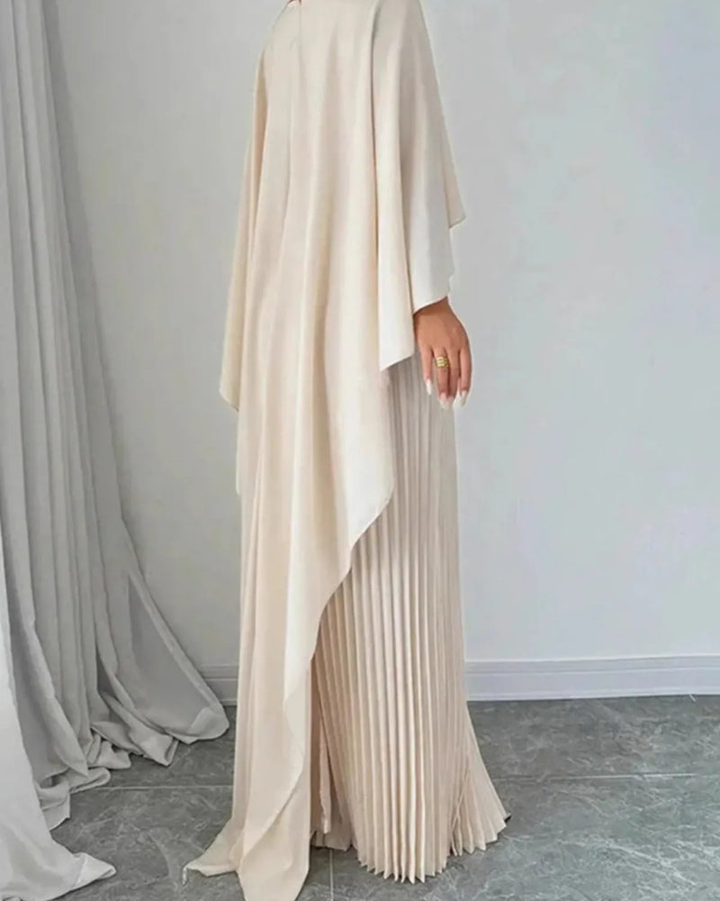 NOUVEAU RICHE Damen Abendkleid – Hoher Kragen & Elegante Faltenstruktur