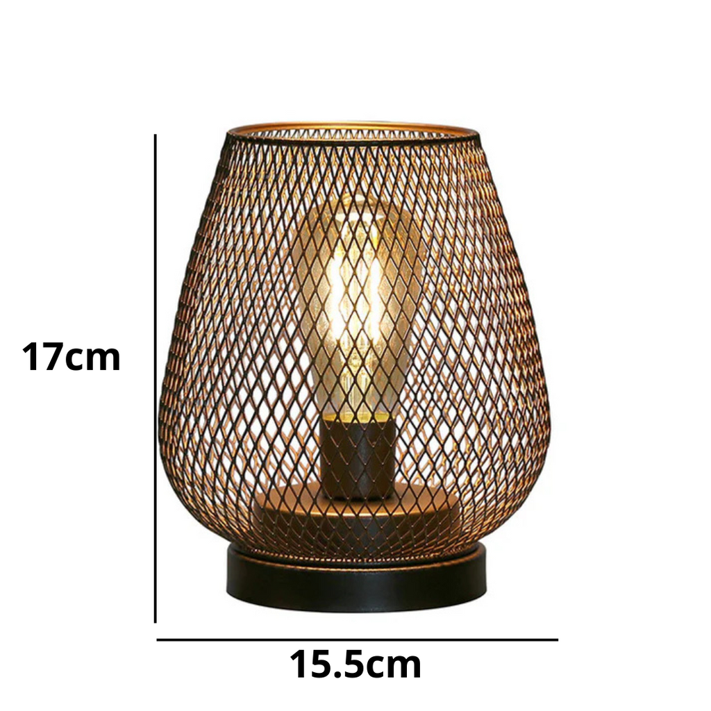 NOUVEAU RICHE Kabellose Akku Tischlampe aus Metallgeflecht – LED Stimmungslicht Warmweiss, dimmbar, für innen und aussen