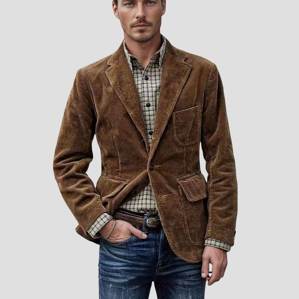 NOUVEAU RICHE Cordjacke Mit Drei Taschen Taillierter Schnitt Weicher Cord Braun