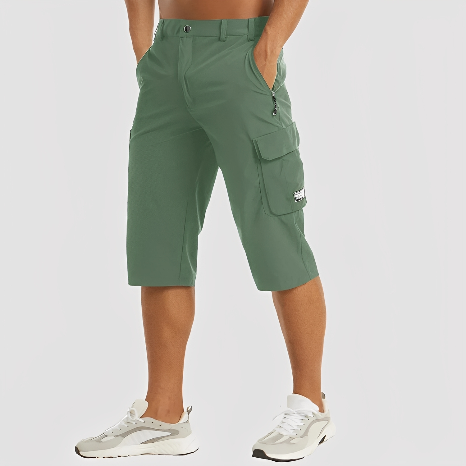 NOUVEAU RICHE Cova | Stretch-Cargohose für Herren Grün