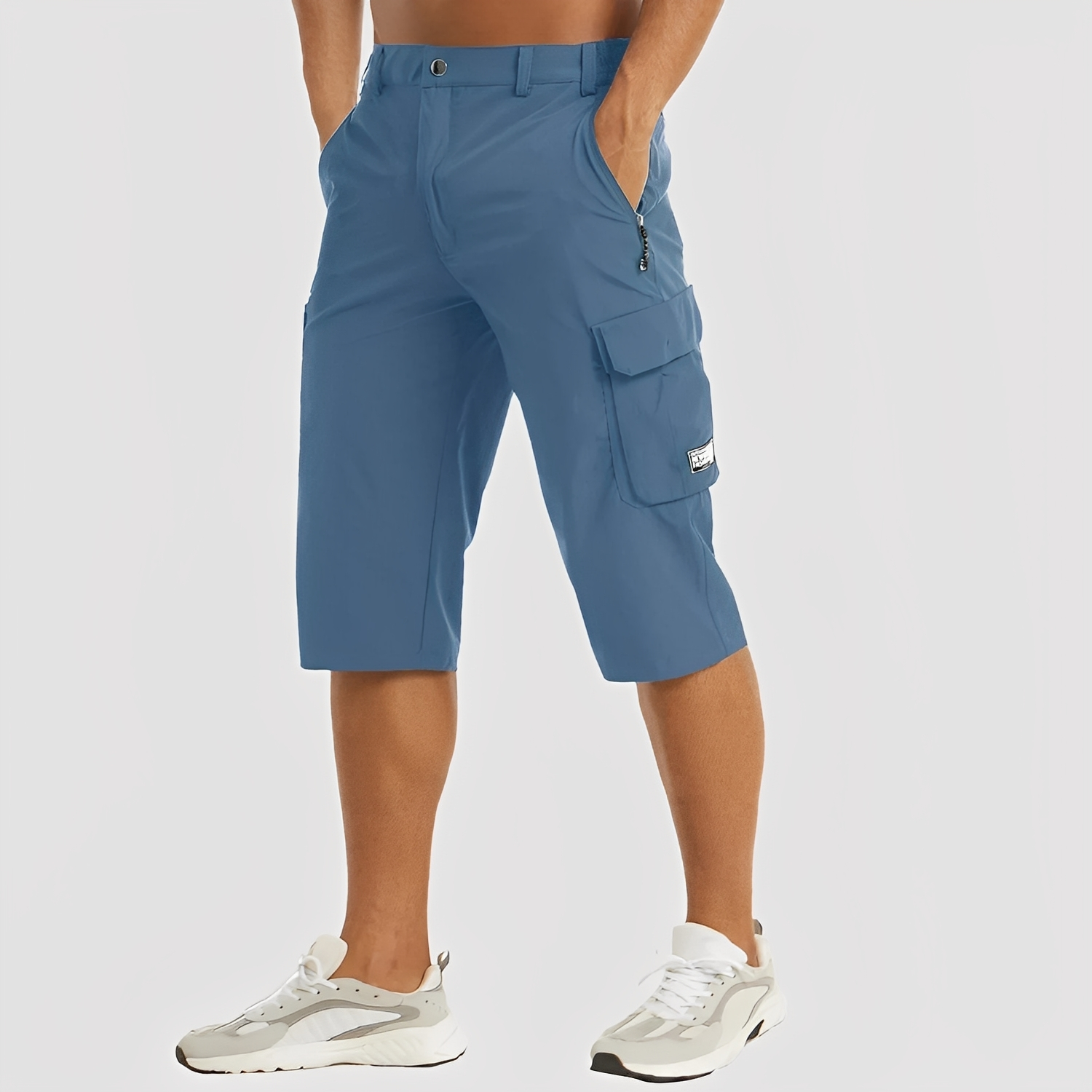 NOUVEAU RICHE Cova | Stretch-Cargohose für Herren Blau