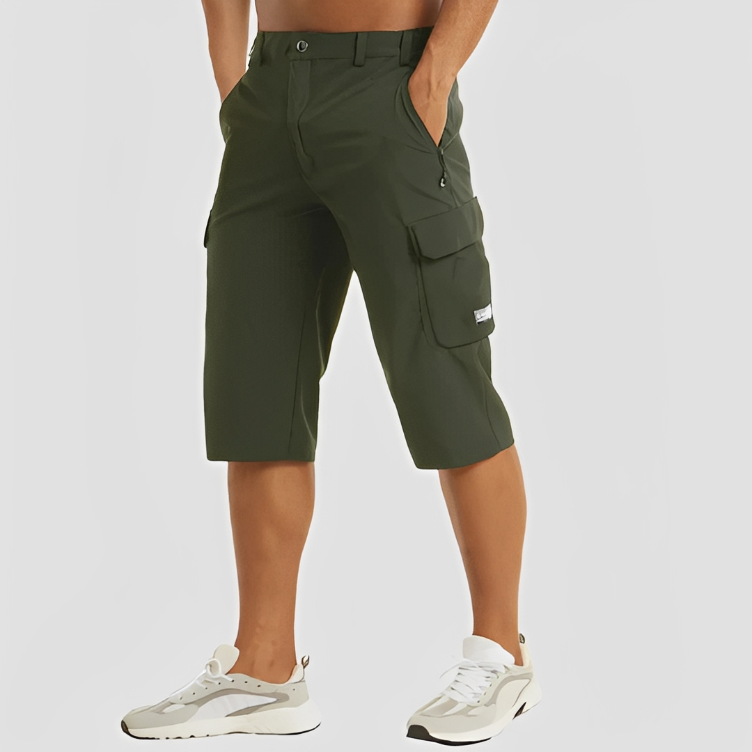NOUVEAU RICHE Cova | Stretch-Cargohose für Herren Dunkelgrün