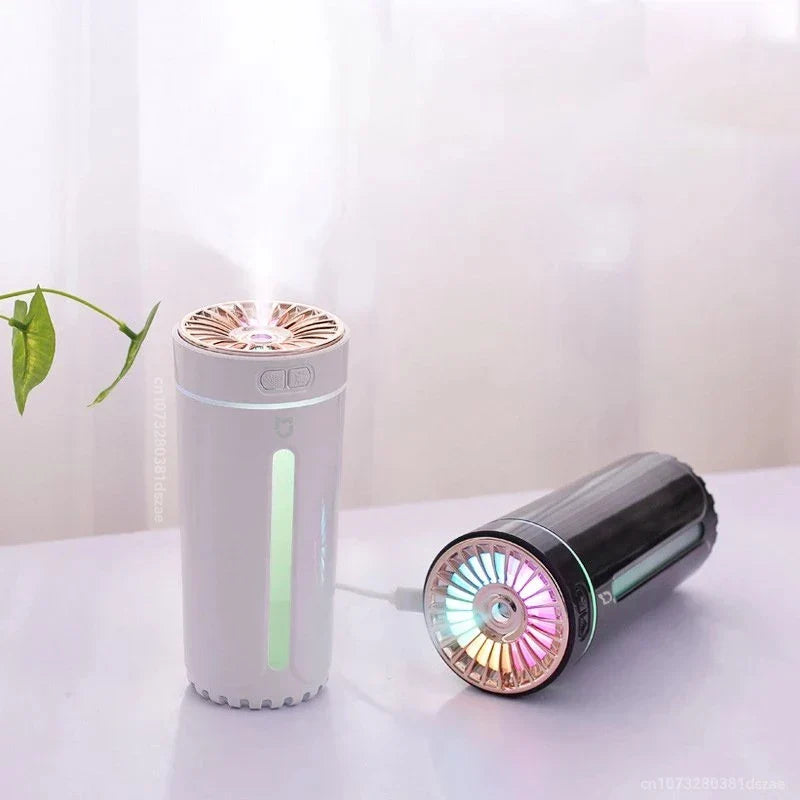 NOUVEAU RICHE USB Luftbefeuchter flüsterleise unter 36 dB – Säulen Aroma Diffuser für Zuhause, Büro & Auto – Weiss, Schwarz & Rosa