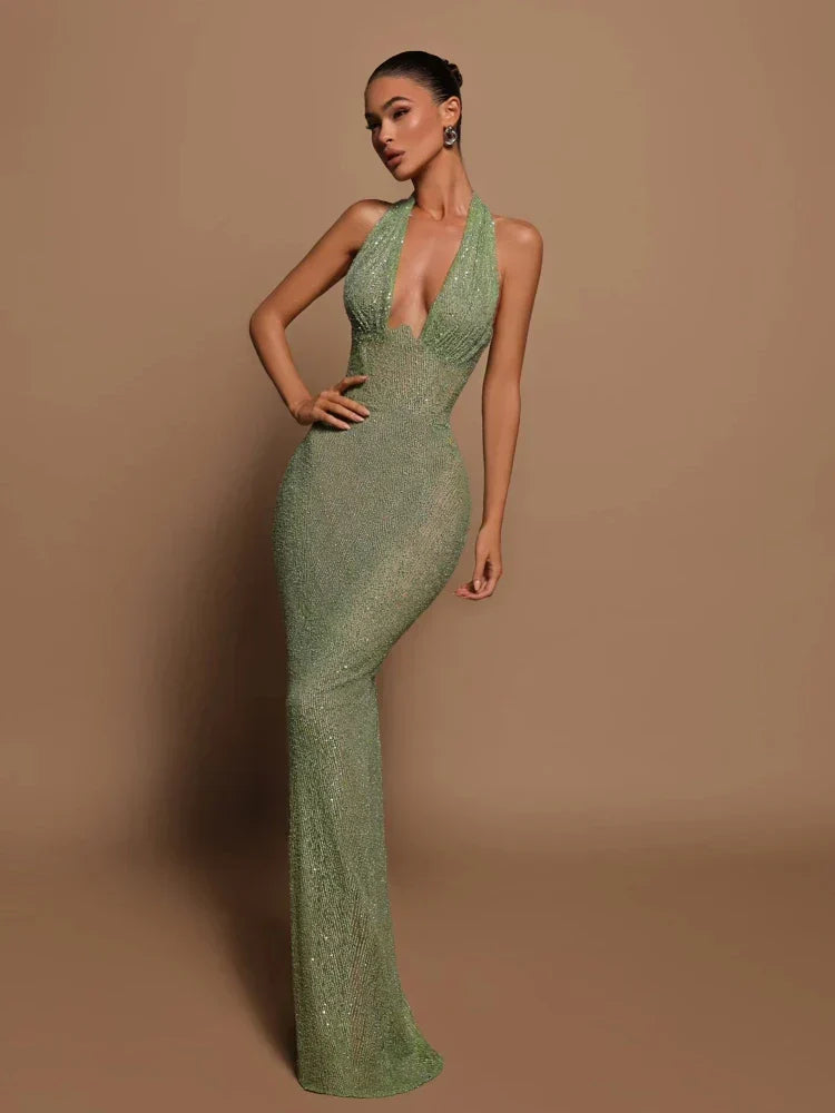 NOUVEAU RICHE Agathe Figurbetontes Abendkleid Mit Pailletten Für Gala
