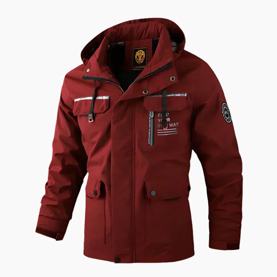 NOUVEAU RICHE Wind- und wasserdichte Herrenjacke für Frühling und Herbst Rot