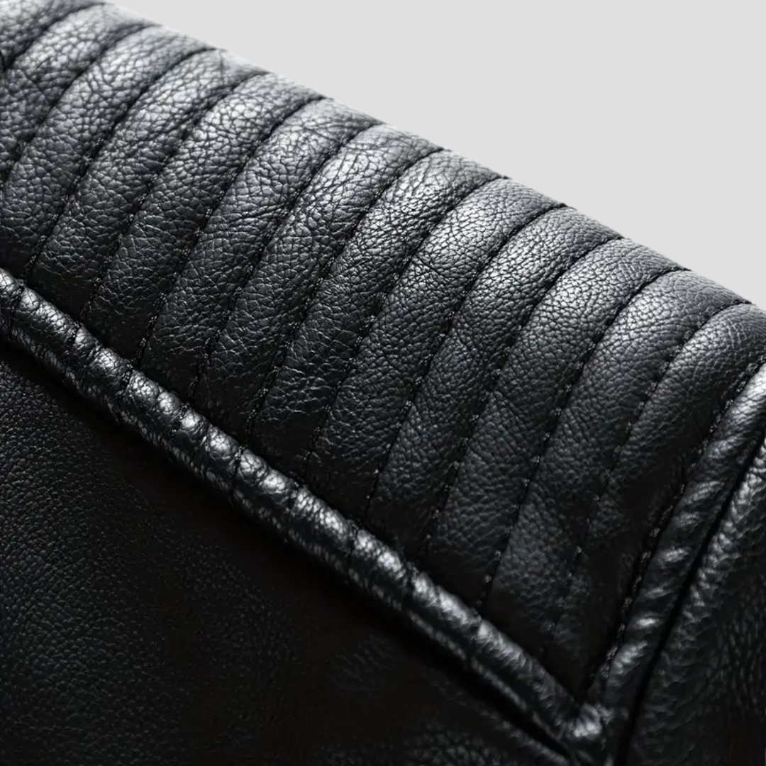 NOUVEAU RICHE Bikerjacke Kunstleder Vintage Details Schlanke Passform