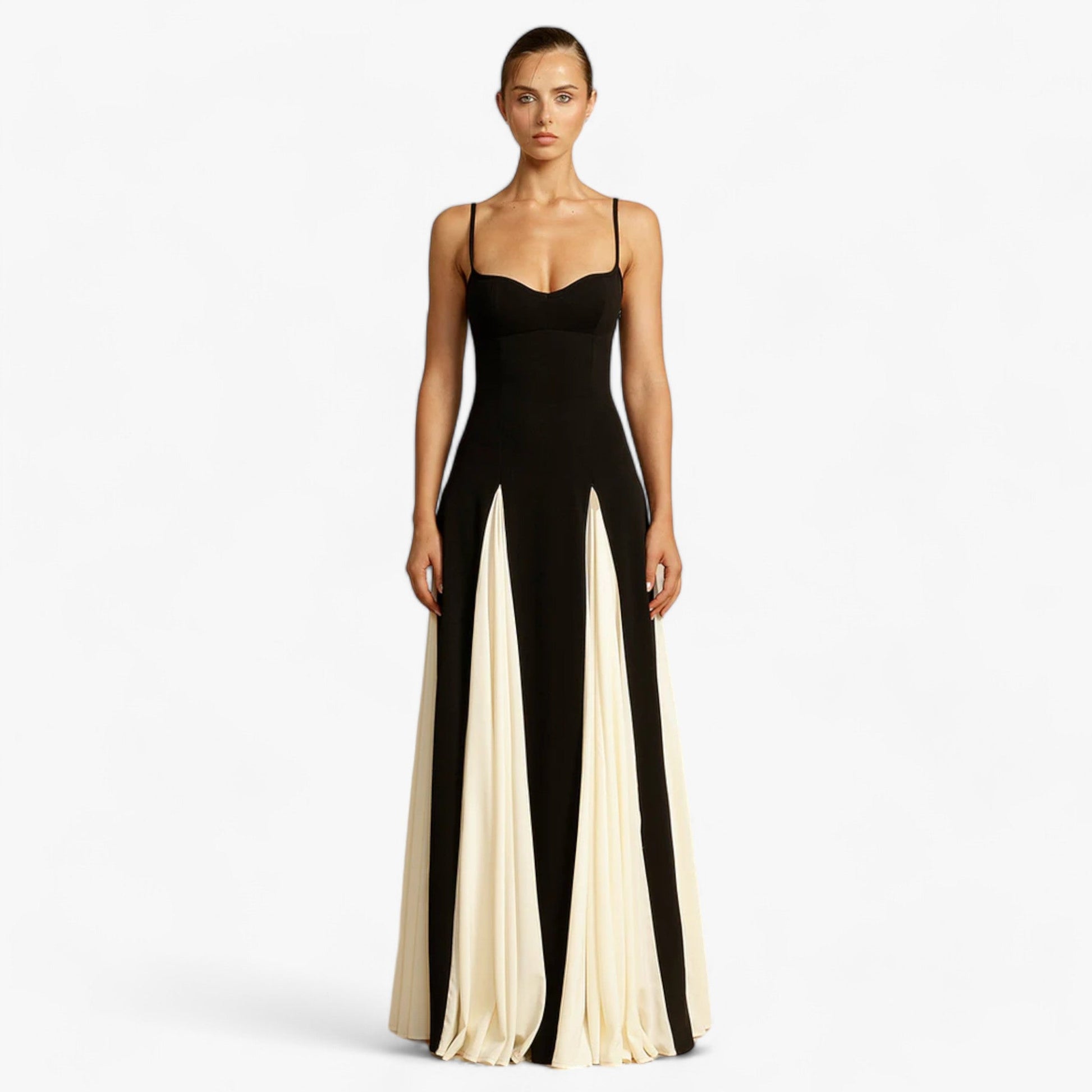 NOUVEAU RICHE Lyvanta | Damen-Maxi-Festkleid – Herzförmiger Ausschnitt & elegante Spaghettiträger