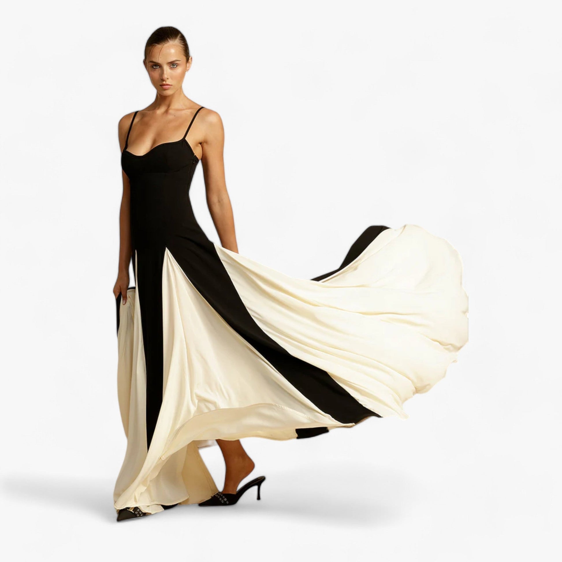 NOUVEAU RICHE Lyvanta | Damen-Maxi-Festkleid – Herzförmiger Ausschnitt & elegante Spaghettiträger