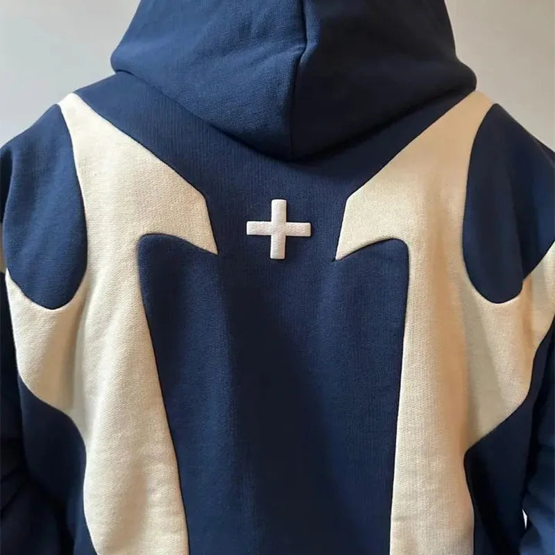 NOUVEAU RICHE Hoodie Amerikanischer Buchstaben-Aufdruck Teufelsmuster Y2k