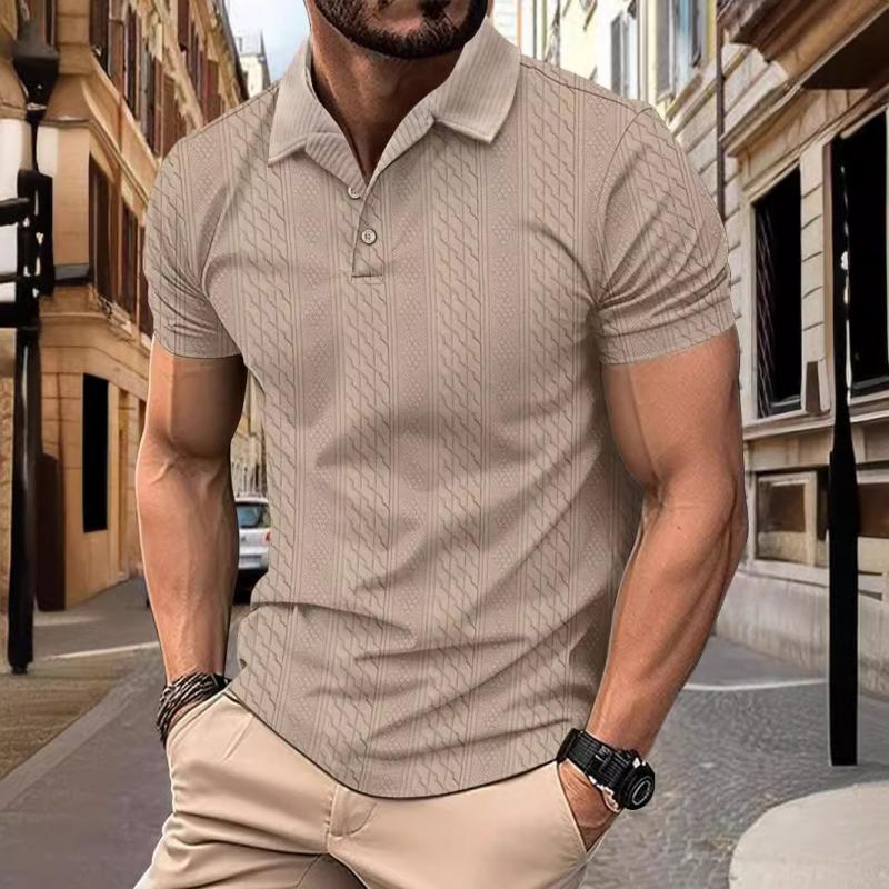 NOUVEAU RICHE Hommes | Herren Polo-Shirt – Klassische Knopfleiste & Hochwertiges Material Khaki