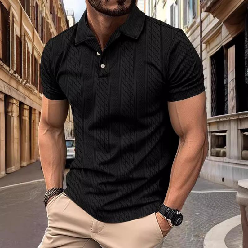 NOUVEAU RICHE Hommes | Herren Polo-Shirt – Klassische Knopfleiste & Hochwertiges Material Schwarz