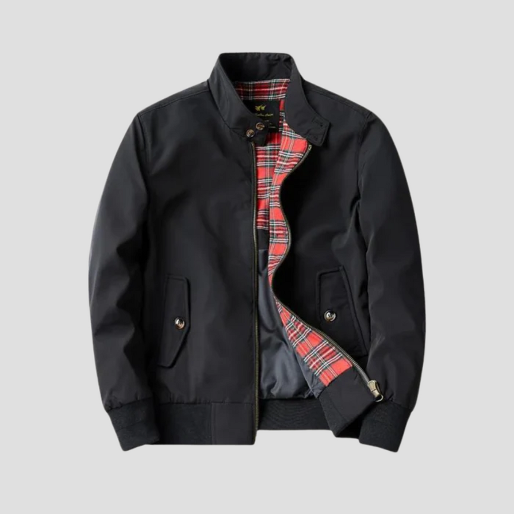 NOUVEAU RICHE Heritage-Jacke Leichtes Gewebe Atmungsaktiv Gerader Schnitt Schwarz