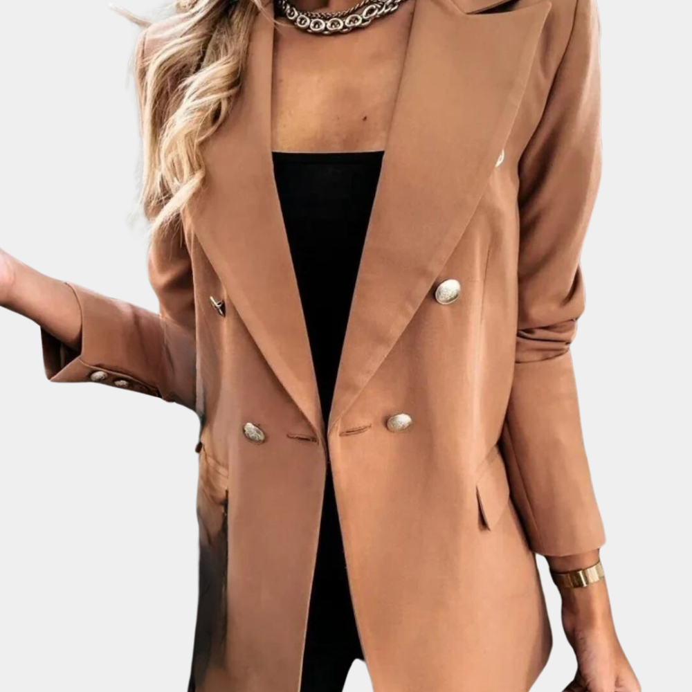 NOUVEAU RICHE Eleganter Blazer Für Frauen Aus Polyester Mit Zeitlosem Design Für Alltag Und Abendveranstaltungen Khaki