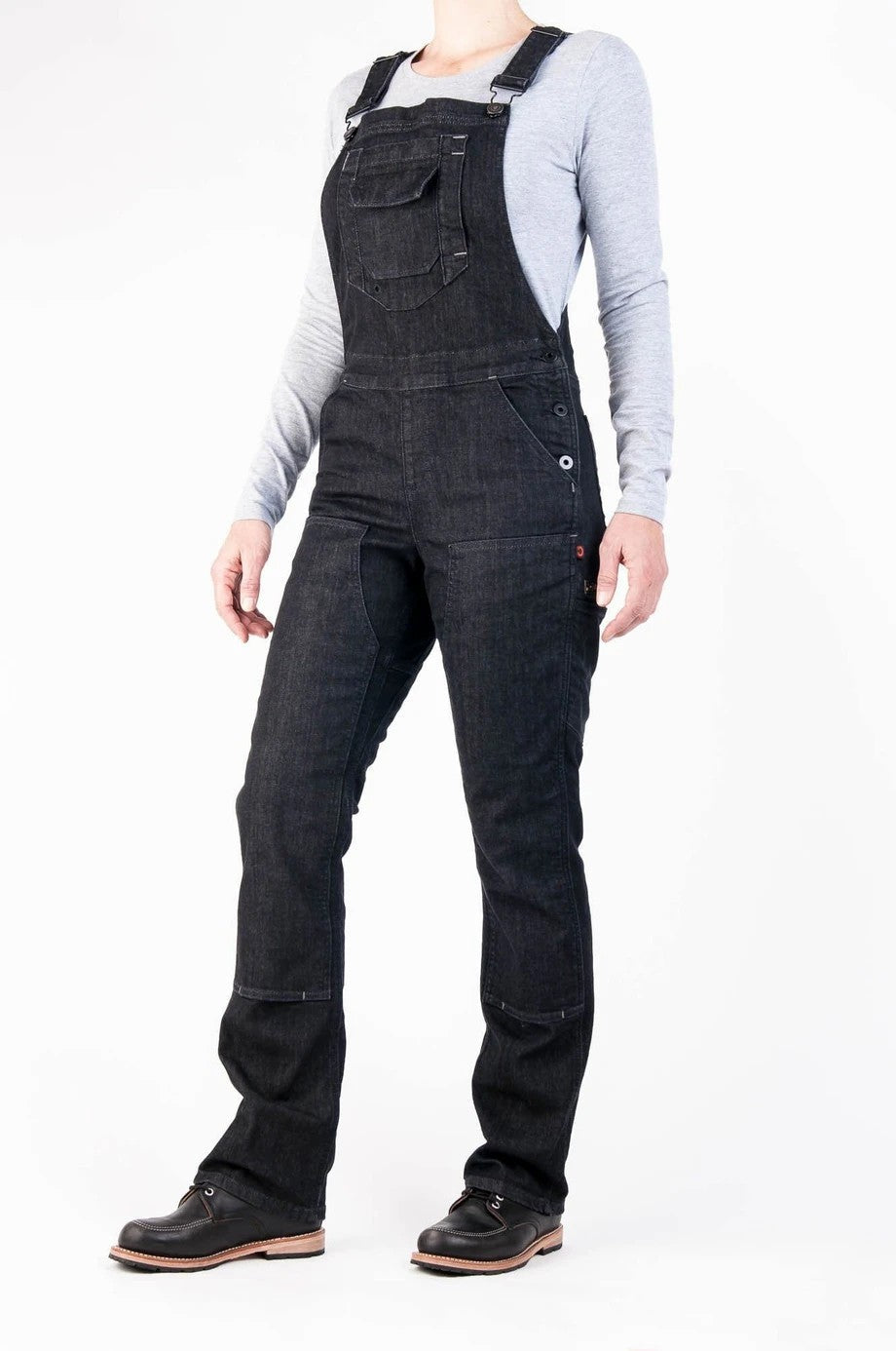NOUVEAU RICHE Arbeitslatzhose Aus Stretch Canvas Für Damen Mit Verstellbaren Trägern Und Strapazierfähigem Material Für Komfort Bei Harte Arbeit Schwarzer Denim