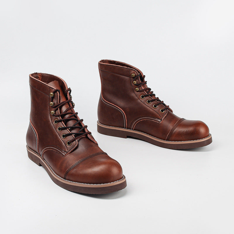 NOUVEAU RICHE Arbeitsstiefel Aus Echtem Rindsleder Für Herren Robuste Und Stilvolle Schnürstiefel Für Arbeit Und Freizeit