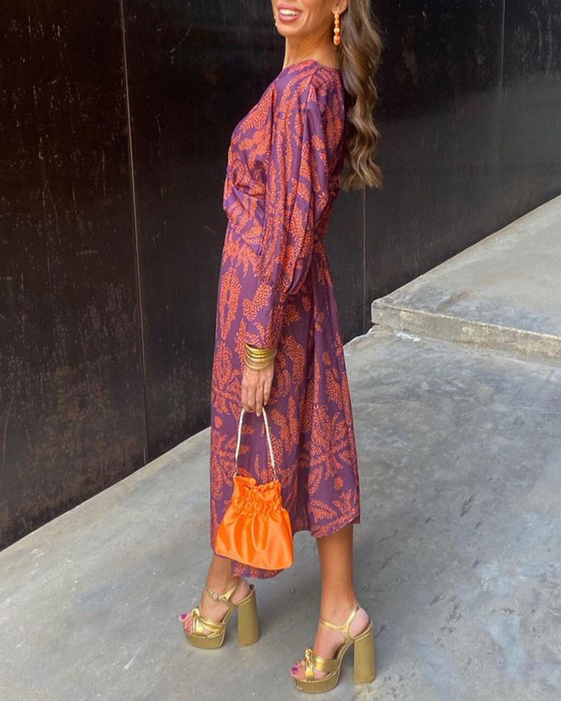 NOUVEAU RICHE Boho Wickel Maxikleid Lässig Schick Mit Fließendem Komfort Lila