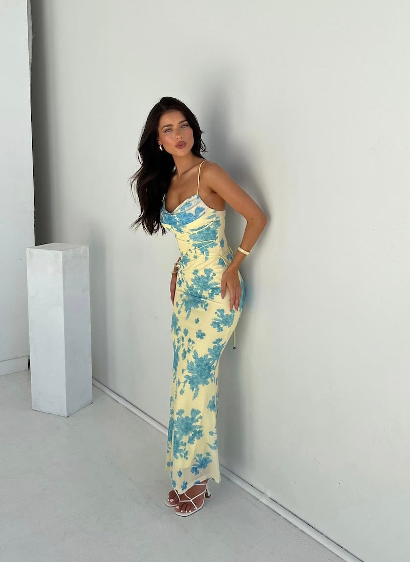 NOUVEAU RICHE Ärmelloses Blumen Maxikleid Mit Fließendem Eleganten Schnitt