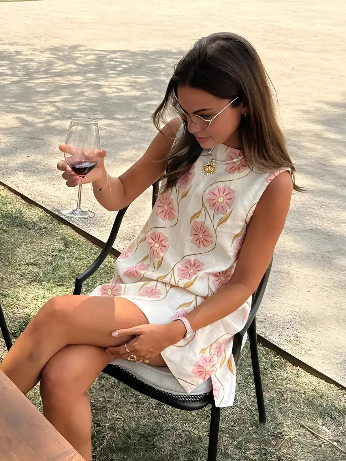 NOUVEAU RICHE Ärmelloses Minikleid Mit Blumenmuster Und Rundhalsausschnitt Blumen