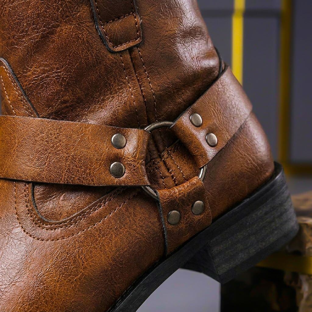 NOUVEAU RICHE Calico | Herren Handgefertigte Vintage Lederstiefel - Klassische Rahmengenähte Boots mit Reißverschluss
