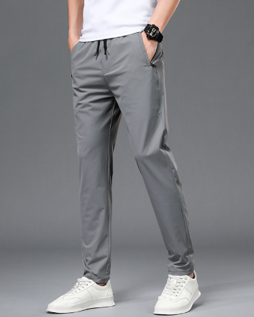 NOUVEAU RICHE Athleisure Hosen Für Herren Stretch Passform Stilvoll Bequem Und Modisch Ideal Für Freizeit Und Sport Dunkelgrau