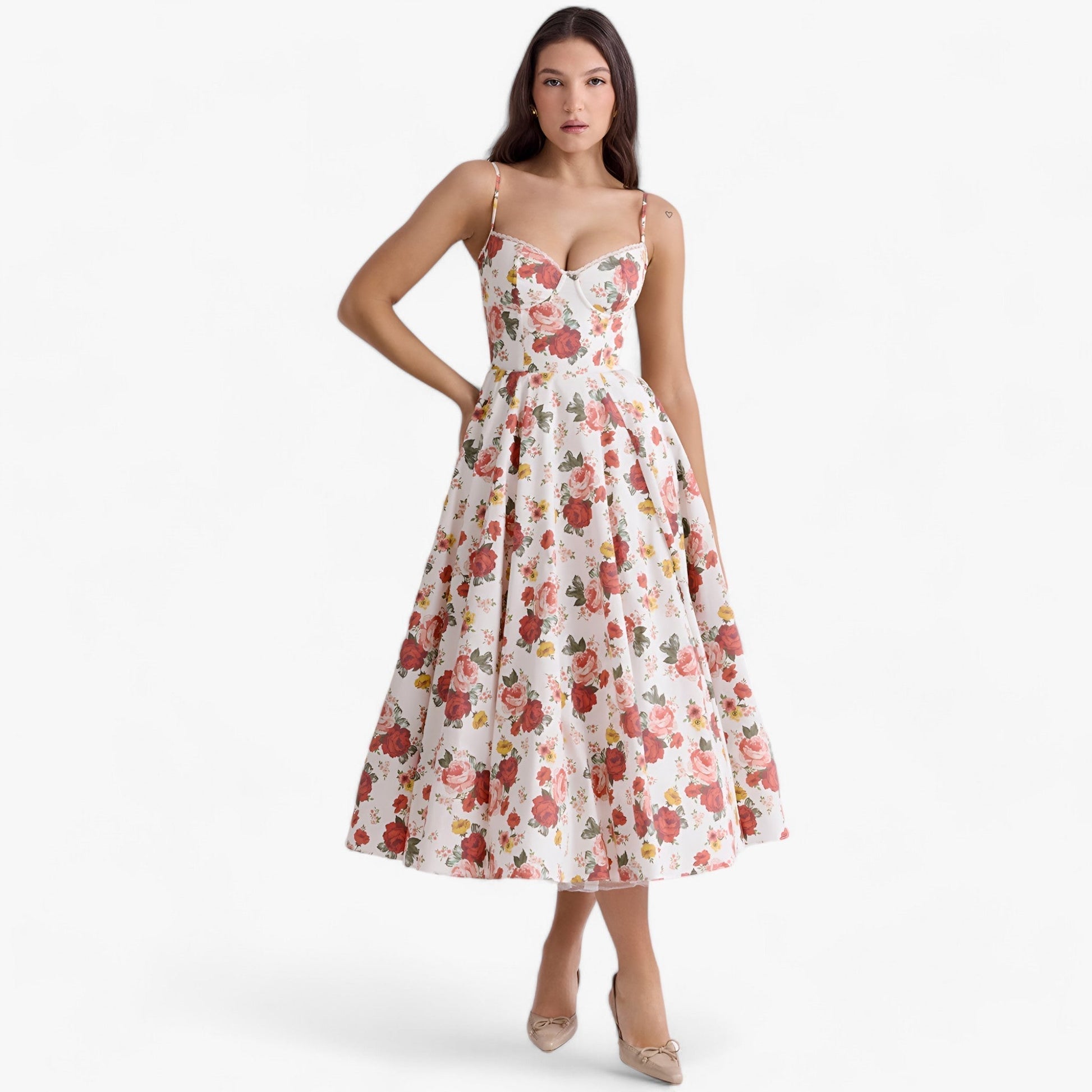 NOUVEAU RICHE Shela | Mademoiselle-Festkleid – Raffinierter Schnitt & stilvolle Details Blumen