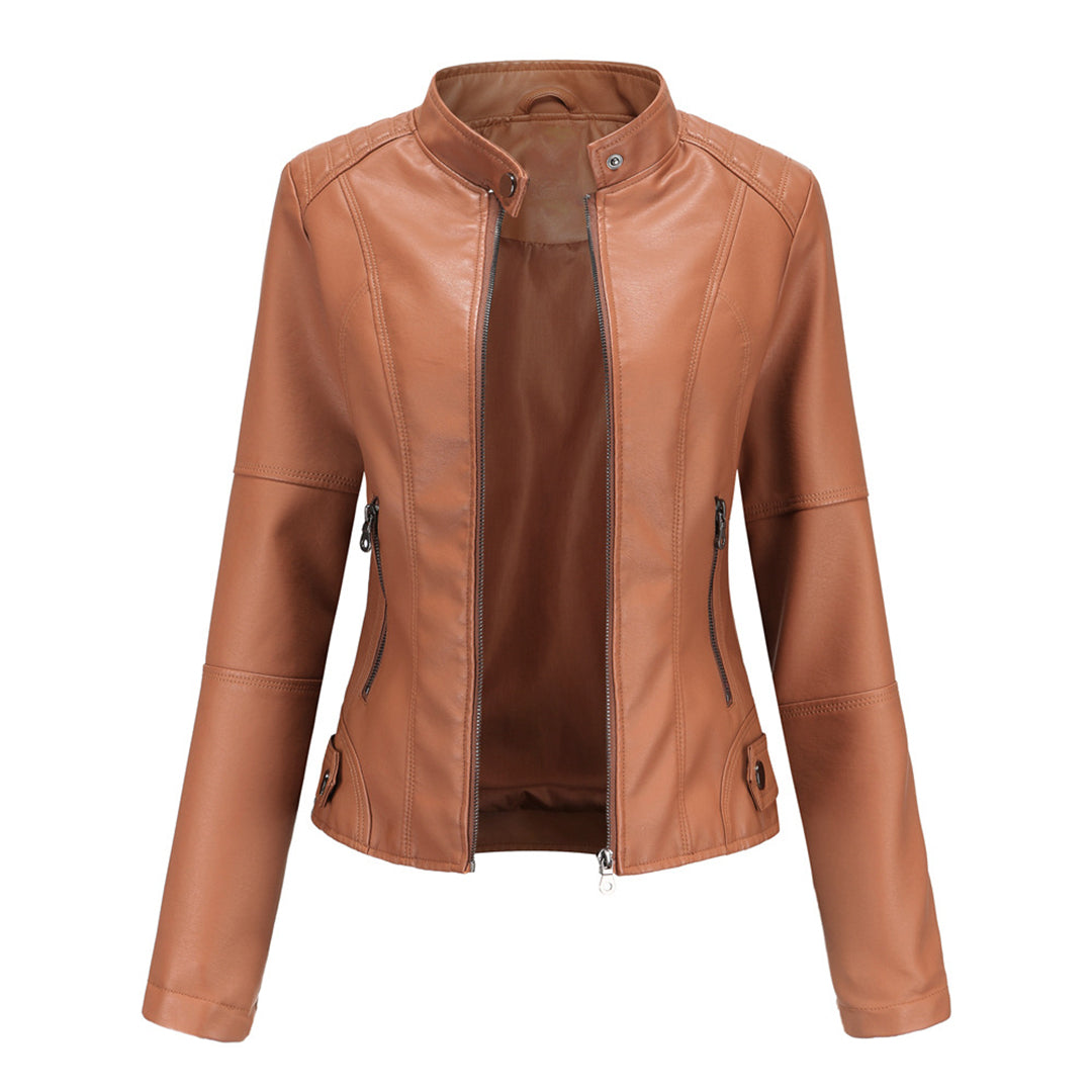NOUVEAU RICHE Maßgeschneiderte Lederjacke Mit Strukturierter Form Und Stil Braun
