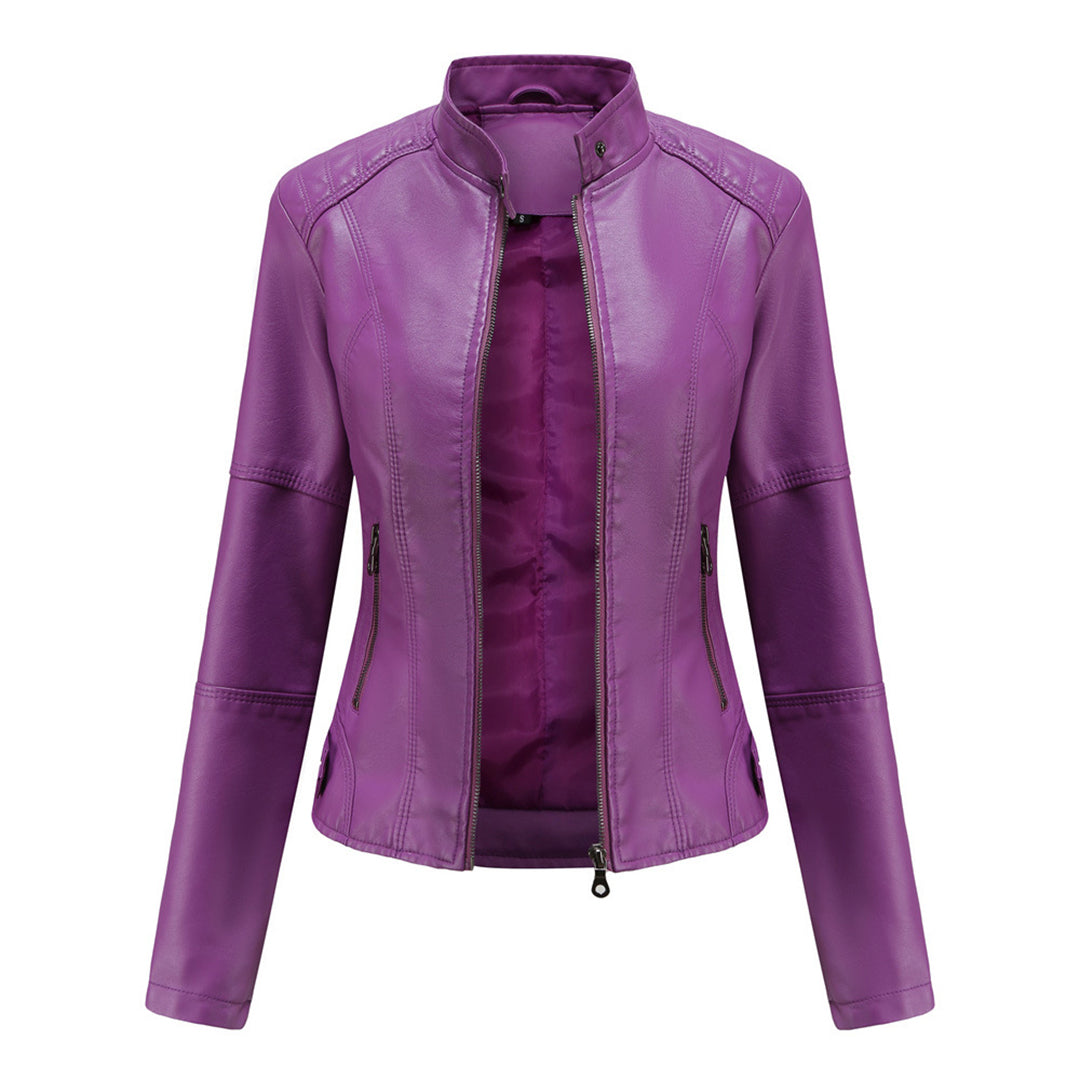 NOUVEAU RICHE Maßgeschneiderte Lederjacke Mit Strukturierter Form Und Stil Lila