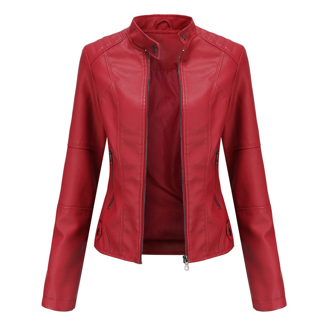 NOUVEAU RICHE Maßgeschneiderte Lederjacke Mit Strukturierter Form Und Stil Rot
