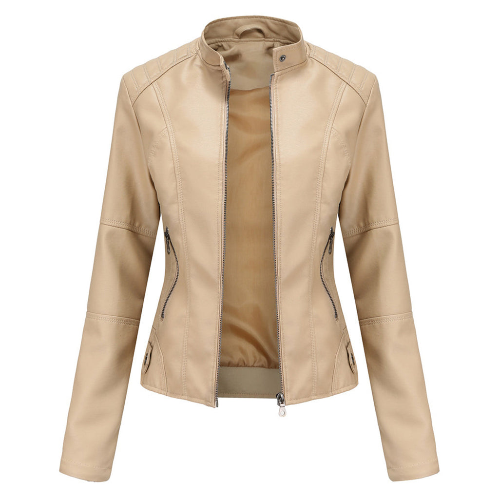 NOUVEAU RICHE Maßgeschneiderte Lederjacke Mit Strukturierter Form Und Stil Beige