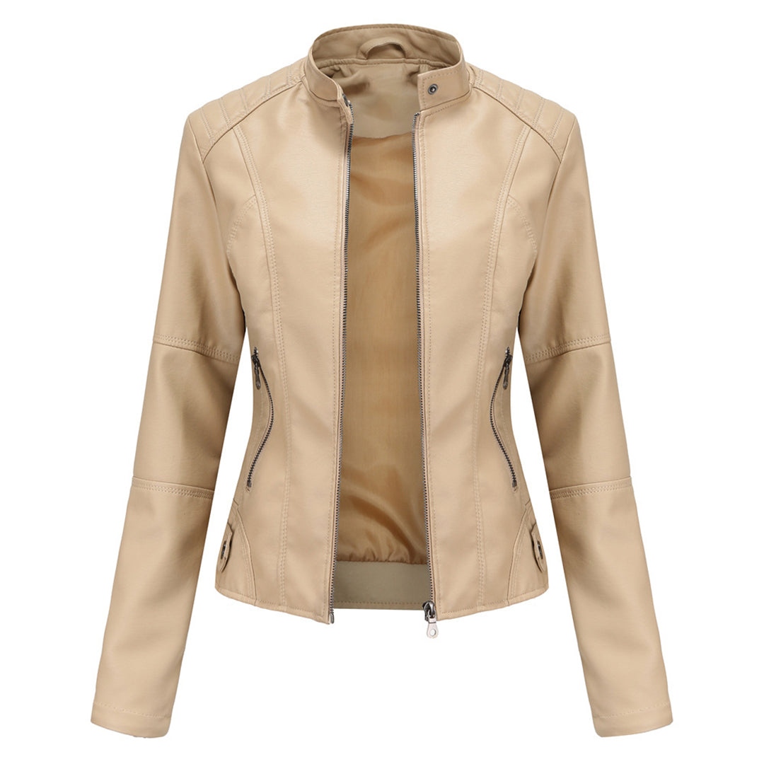 NOUVEAU RICHE Maßgeschneiderte Lederjacke Mit Strukturierter Form Und Stil Beige