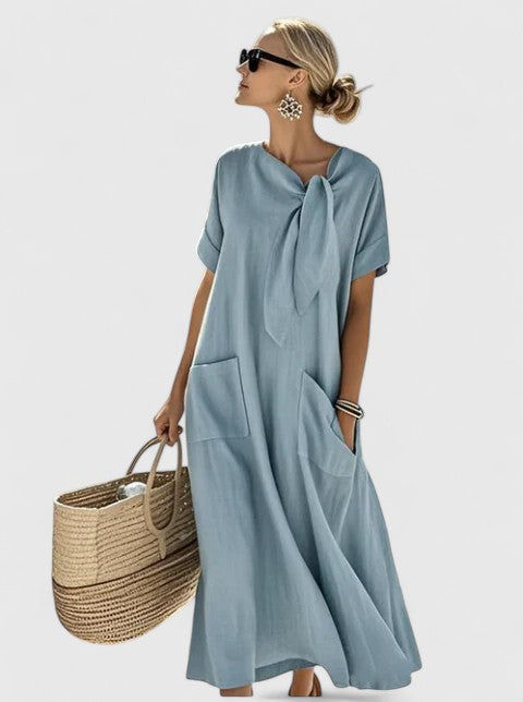 NOUVEAU RICHE Nara | Fließendes und vielseitiges Sommerkleid Blau