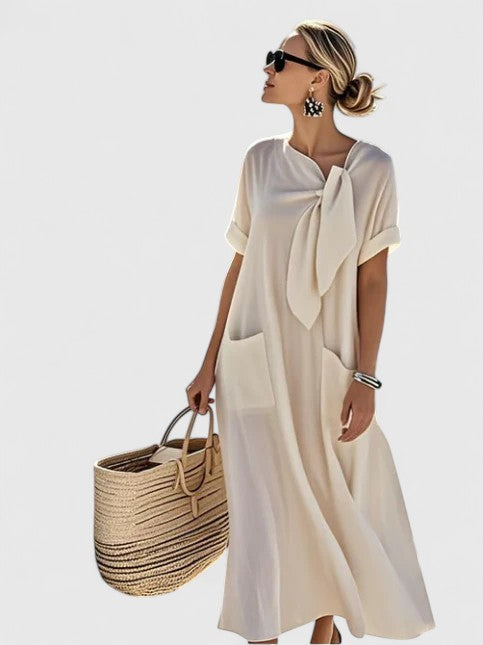 NOUVEAU RICHE Nara | Fließendes und vielseitiges Sommerkleid Beige