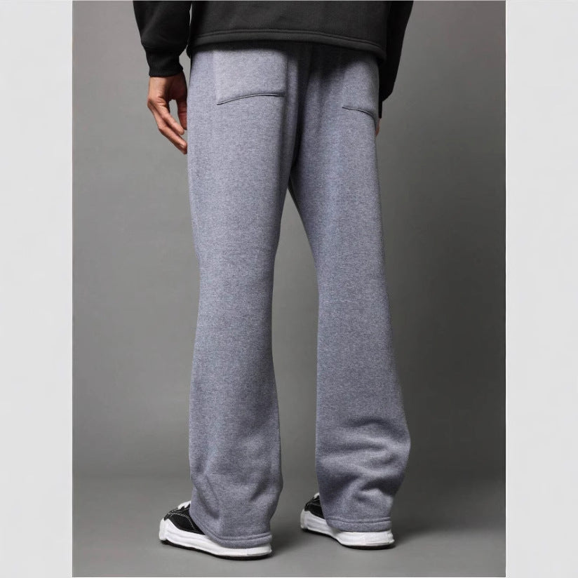 NOUVEAU RICHE Ausgestellte Jogginghose Für Herren Aus Baumwollfleece Mit Lockere Passform Und Kordelzug In Der Taille Volle Länge