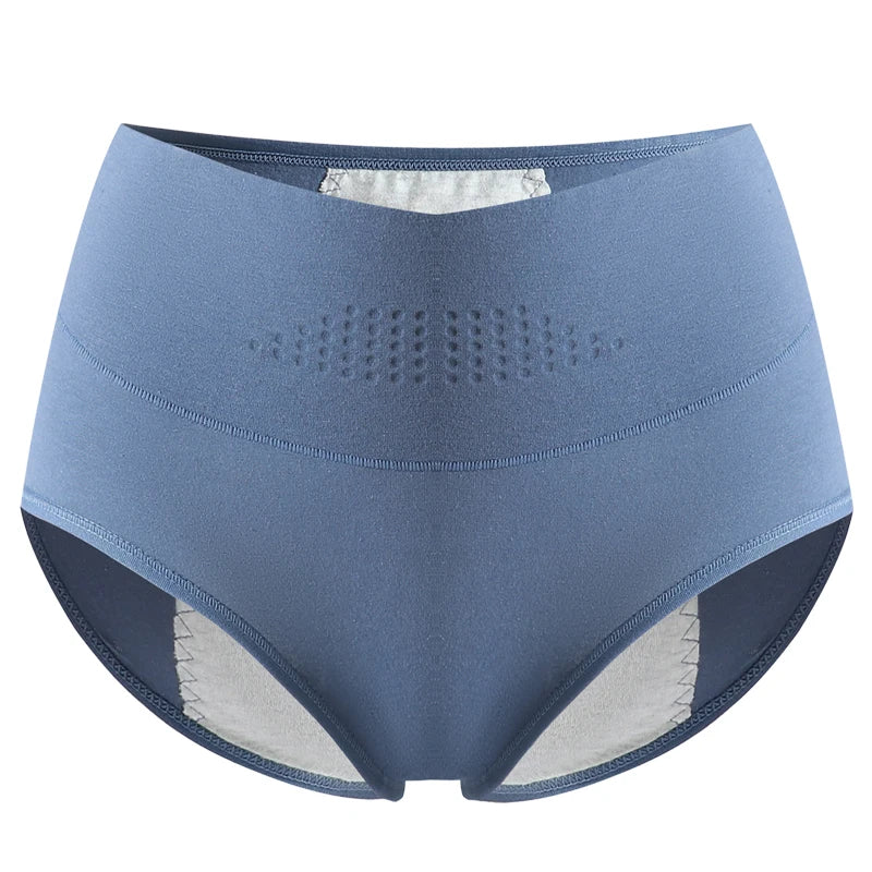 NOUVEAU RICHE Damen Auslaufsichere Menstruationshöschen Hoher Taille L4XL Blau