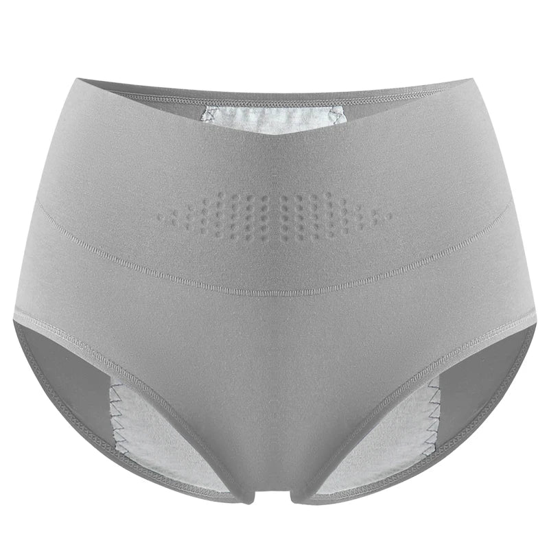 NOUVEAU RICHE Damen Auslaufsichere Menstruationshöschen Hoher Taille L4XL Grau