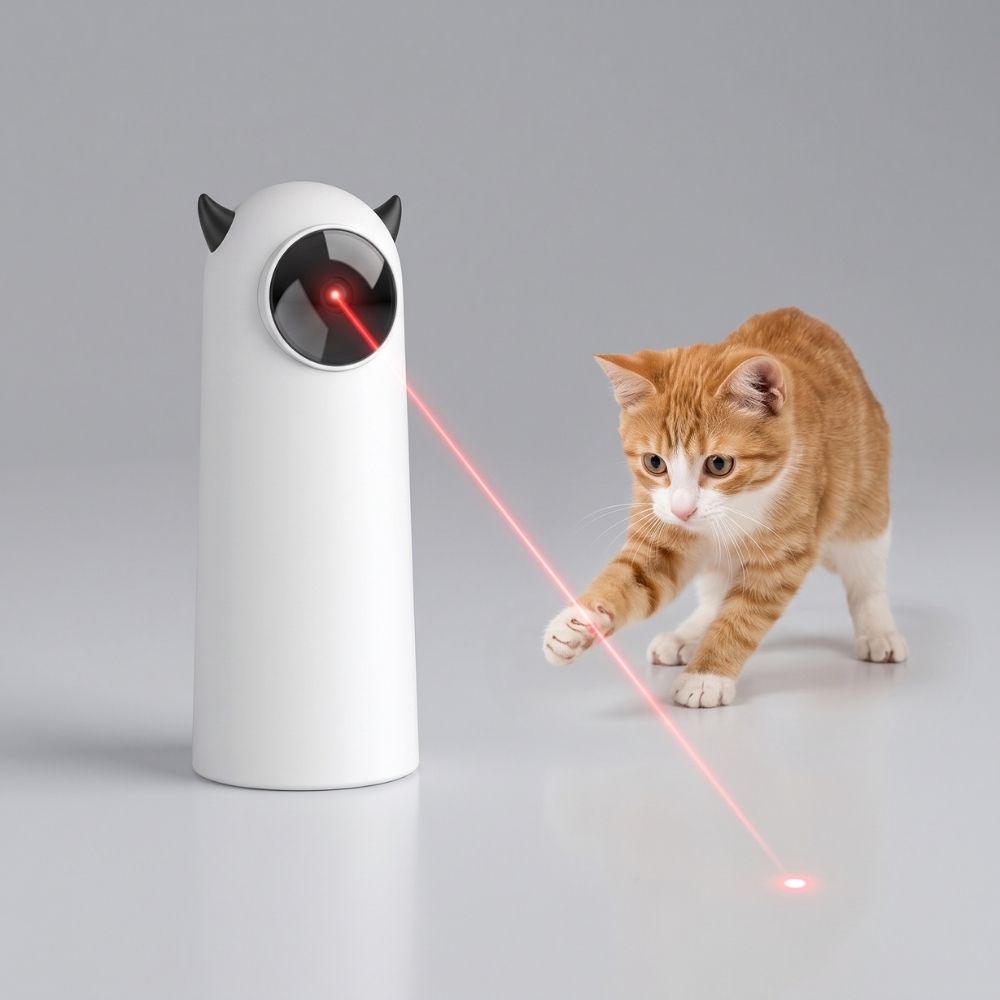 NOUVEAU RICHE Automatisches Katzen-Laserspielzeug mit 360° unregelmäßiger Rotation – Interaktives, smartes elektronisches Beschäftigungs- & Bewegungsspielzeug für Wohnungskatzen & Kätzchen