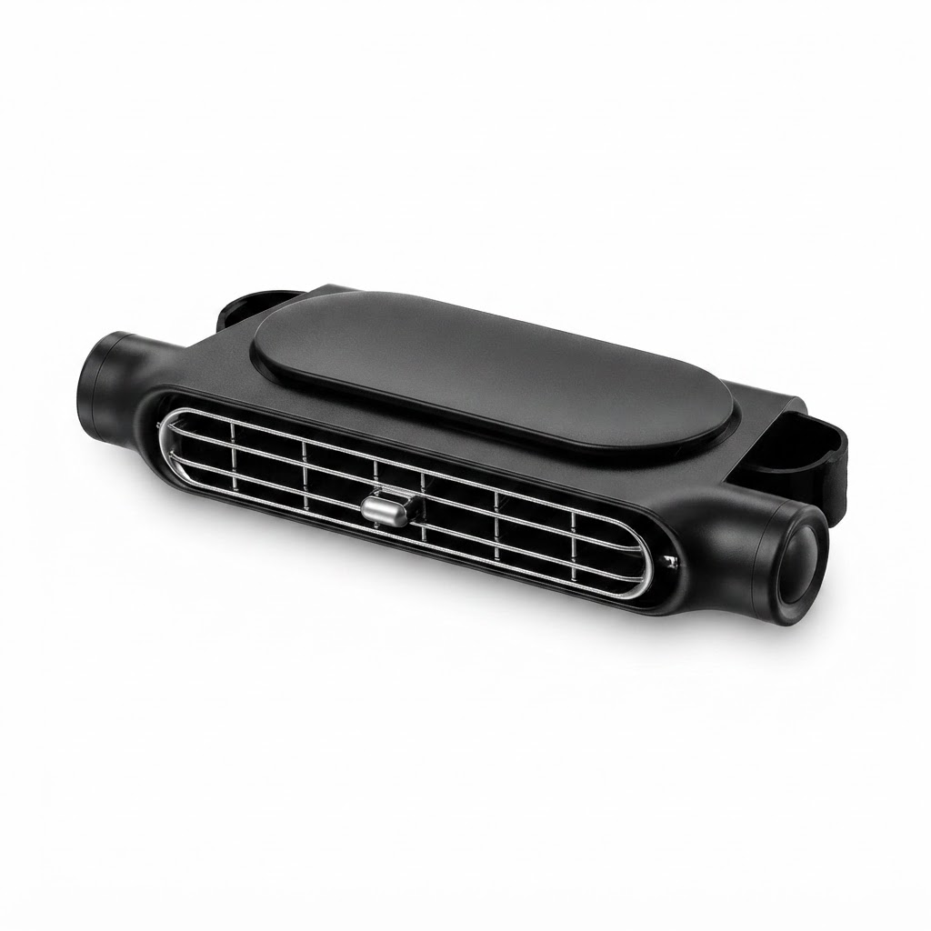 Autositz-Lüfter – 3-stufiger USB-Kopfstützenlüfter, wiederaufladbarer Doppelkopf-Lüfter für Vorder- und Rücksitze 0