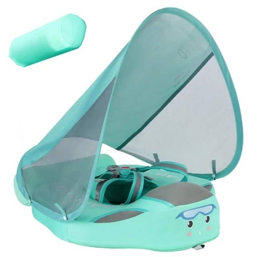 Babyschwimmer mit abnehmbarem Sonnenschutz, türkis 1