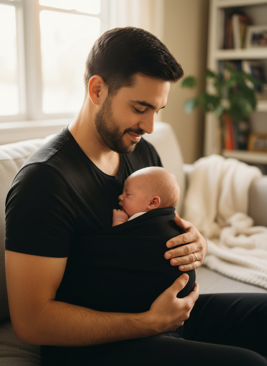 Babytrage-T-Shirt für Väter – Freihändiges Shirt für die Bindung zum Neugeborenen 1